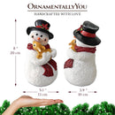 Enchanting Snowman and Fawn Home Holiday Decoration, 8" Tall Winter Woodland Deer Figurine