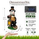 Gentleman Opossum the Victorian Nightcrawler with Solar Powered Lamp Statue, 13" Lighted Garden Statue