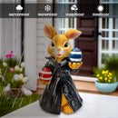Covert Carrot Collector Funny Bunny Agent Figurine, 7" Dueling Easter Rabbit Garden Statue