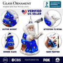 Santa the Astronomer Glass Christmas Ornament, Science and Astronomy Themed Holiday Gift