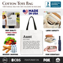 Aunt Definition Canvas Tote Bag, Funny Family Gift Shopper