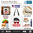 Brother Things Retro Canvas Tote Bag, Red Glasses Family Matching Gift Shopper
