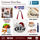 Christmas Crew Tote Bag, Glitter Santa Hat Gift Shopper for Making Memories