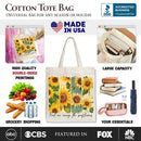 Find Me Among the Sunflowers Floral Canvas Tote Bag, Trendy Women Gift