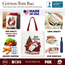 Funny Fat Santa Couch Tote Bag, Just Waiting for Christmas Gift Shopper for Lazy Holiday Season