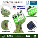 Horror Film Night Zombie Hand Statue, 10" Solar Powered Halloween Themed Garden Figurine