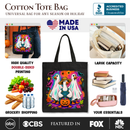 Trick or Treat Geese Tote Bag, Colorful Halloween Ghost Costume Gift Shopper