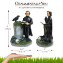 Edgar Allan Poe Handpainted 9" Figurine, Horror Home Statue Decoration