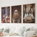 Charming and Spooky Art for Fall Season Poster