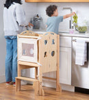 Plum 3-in-1 Foldable Kitchen Tower, Step Stool & Chalkboard for Toddlers