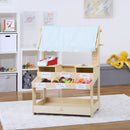 Cypress Wooden Market Stand – Pretend Play Shop for Kids with Storage