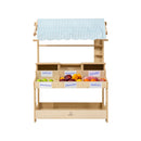 Cypress Wooden Market Stand – Pretend Play Shop for Kids with Storage