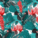 Green Hand Drawn Parrots Wallpaper