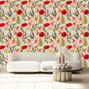 Voguish Red Poppies Wallpaper Smart High-Quality