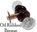 Octagonal Glass Doorknob Set with Small Rosette