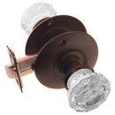 Fluted Glass Doorknob Set with Large Rosette
