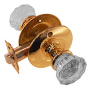 Fluted Glass Doorknob Set with Large Rosette