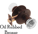 Round Glass Doorknob Set with Large Rosette