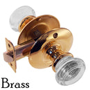 Round Glass Doorknob Set with Large Rosette
