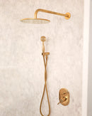 Wall Mounted Shower system ,Hot and cold shower , unlacquered Brass shower.