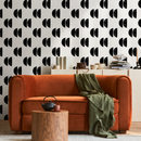 Minimalist Wallpaper with a Half-Circle Motif in Black - B068