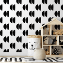 Minimalist Wallpaper with a Half-Circle Motif in Black - B068