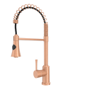 Copper Kitchen Faucet with Soap Dispenser, Single Handle Solid Brass High Arc Pull Down Sprayer Head Kitchen Sink Faucets with Deck Plate