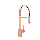 Copper Kitchen Faucet with Soap Dispenser, Single Handle Solid Brass High Arc Pull Down Sprayer Head Kitchen Sink Faucets with Deck Plate