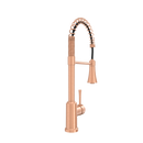 Copper Kitchen Faucet with Soap Dispenser, Single Handle Solid Brass High Arc Pull Down Sprayer Head Kitchen Sink Faucets with Deck Plate