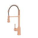 Copper Kitchen Faucet with Soap Dispenser, Single Handle Solid Brass High Arc Pull Down Sprayer Head Kitchen Sink Faucets with Deck Plate