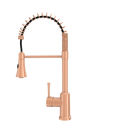 Copper Kitchen Faucet with Soap Dispenser, Single Handle Solid Brass High Arc Pull Down Sprayer Head Kitchen Sink Faucets with Deck Plate