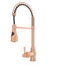 Copper Pre-Rinse Spring Kitchen Faucet, Single Level Solid Brass Kitchen Sink Faucets with Pull Down Sprayer - AK96518C