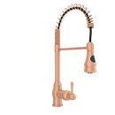 Copper Pre-Rinse Spring Kitchen Faucet, Single Level Solid Brass Kitchen Sink Faucets with Pull Down Sprayer - AK96518C
