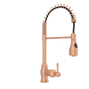 Copper Pre-Rinse Spring Kitchen Faucet, Single Level Solid Brass Kitchen Sink Faucets with Pull Down Sprayer - AK96518C
