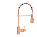 Copper Pre-Rinse Spring Kitchen Faucet, Single Level Solid Brass Kitchen Sink Faucets with Pull Down Sprayer - AK96518C