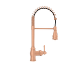 Copper Pre-Rinse Spring Kitchen Faucet, Single Level Solid Brass Kitchen Sink Faucets with Pull Down Sprayer - AK96518C