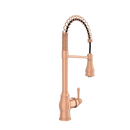 Copper Pre-Rinse Spring Kitchen Faucet, Single Level Solid Brass Kitchen Sink Faucets with Pull Down Sprayer - AK96518C