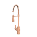 Copper Pre-Rinse Spring Kitchen Faucet, Single Level Solid Brass Kitchen Sink Faucets with Pull Down Sprayer - AK96518C