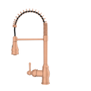 Copper Kitchen Faucet with Soap Dispenser, Single Handle Solid Brass High Arc Pull Down Sprayer Head Kitchen Sink Faucets with Deck Plate