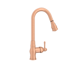 Copper Kitchen Faucet with Soap Dispenser, Single Handle Solid Brass High Arc Pull Down Sprayer Head Kitchen Sink Faucets with Deck Plate