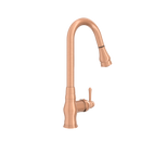 Copper Kitchen Faucet with Soap Dispenser, Single Handle Solid Brass High Arc Pull Down Sprayer Head Kitchen Sink Faucets with Deck Plate