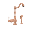 One-Handle Copper Widespread Kitchen Faucet with Side Sprayer