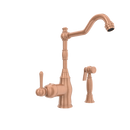 One-Handle Copper Widespread Kitchen Faucet with Side Sprayer