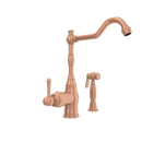 One-Handle Copper Widespread Kitchen Faucet with Side Sprayer