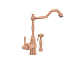 One-Handle Copper Widespread Kitchen Faucet with Side Sprayer