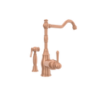 One-Handle Copper Widespread Kitchen Faucet with Side Sprayer