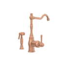One-Handle Copper Widespread Kitchen Faucet with Side Sprayer
