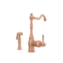 One-Handle Copper Widespread Kitchen Faucet with Side Sprayer