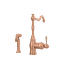 One-Handle Copper Widespread Kitchen Faucet with Side Sprayer