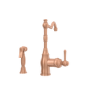 One-Handle Copper Widespread Kitchen Faucet with Side Sprayer
